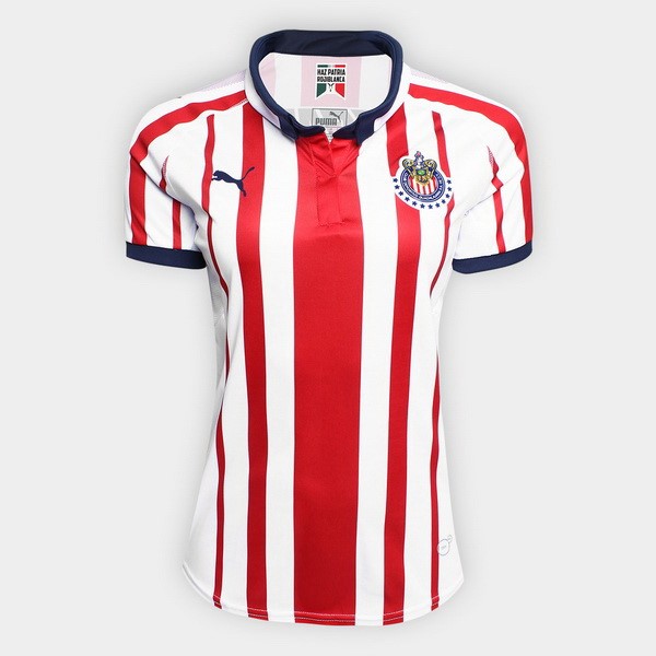 Camiseta CD Guadalajara Replica Primera Ropa Mujer 2018/19 Rojo Blanco